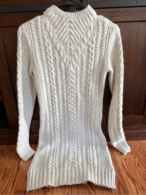 Dynamite Women's Cream Cable Knit Sweater Dress
